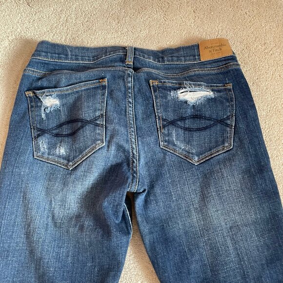 Abercrombie & Fitch Perfect Stretch women's Distressed Blue Jeans - Size 6R - Picture 7 of 9
